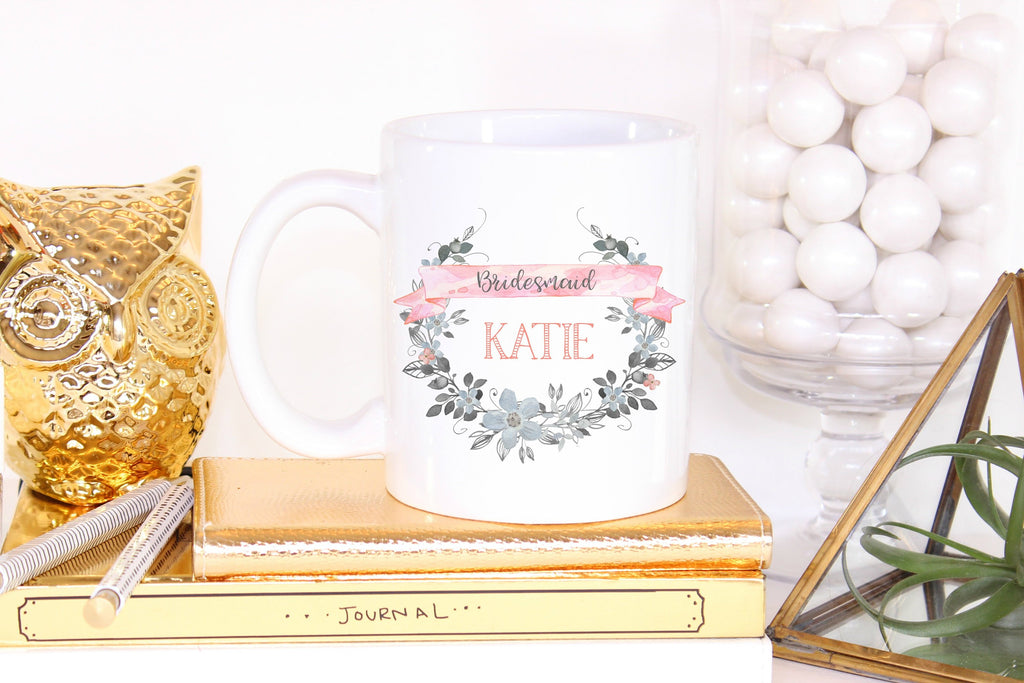 Bridesmaid Gift Mug, Gift Coffee Mug for Bridal Party, Bridesmaid Tea Cup, Maid of Honor Gift, Mother of the Bride Cup, Wedding Party Gift - elrileygifts